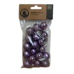 Set van Paarse Mini Kerstballen in Assorti Afwerking – 24 Stuks - Zerostock - Opkoper